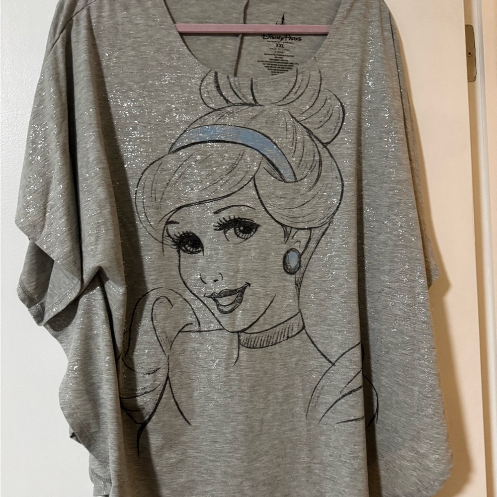 Disney Women's Gray Top with Cinderella Design